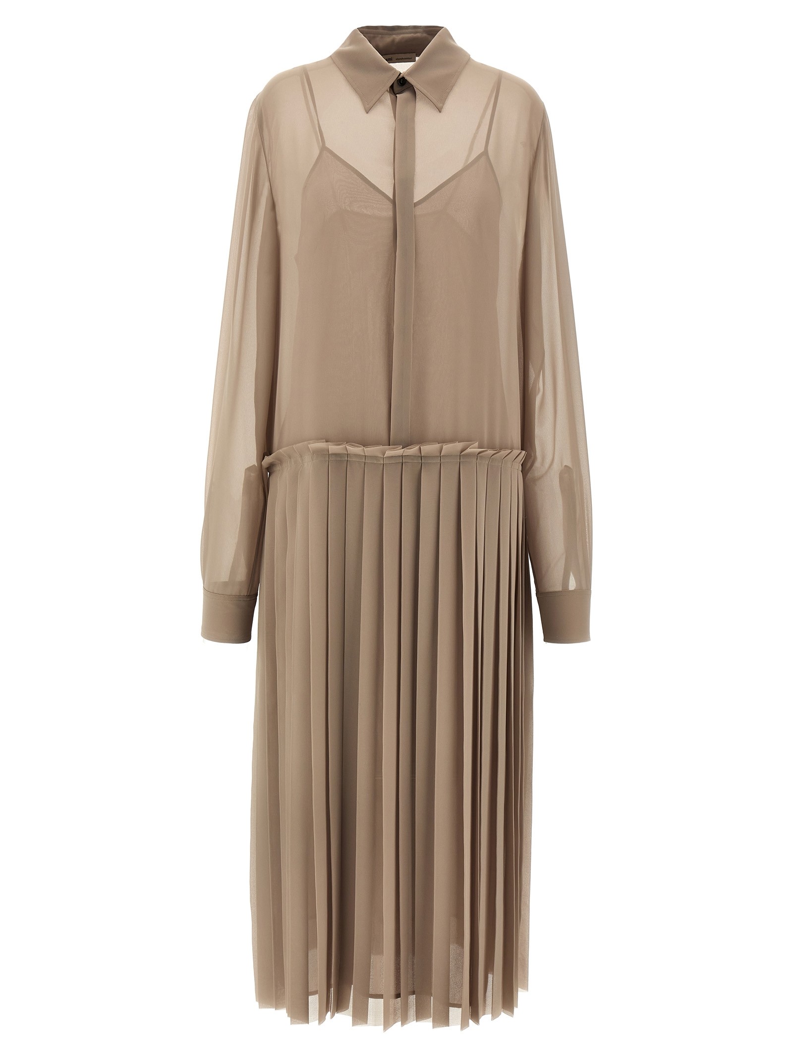 AMI PARIS 'Pleated Midi' Dress