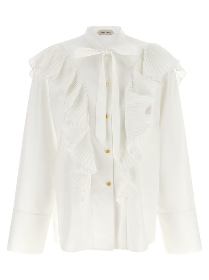 alberta ferretti pleated ruffle shirt Alberta Ferretti Pleated Ruffle Shirt