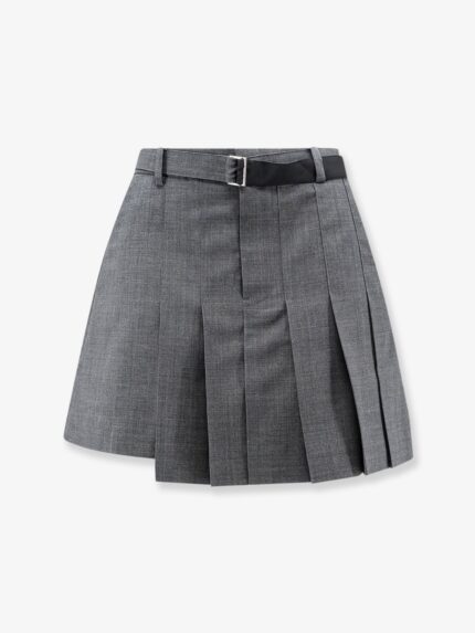SACAI Pleated Wool Shorts