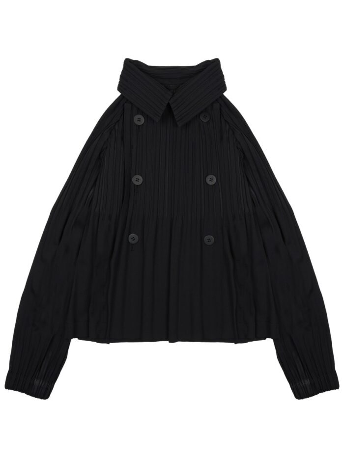 pleats please issey miyake cappotto doppiopetto plissettato PLEATS PLEASE ISSEY MIYAKE CAPPOTTO DOPPIOPETTO PLISSETTATO