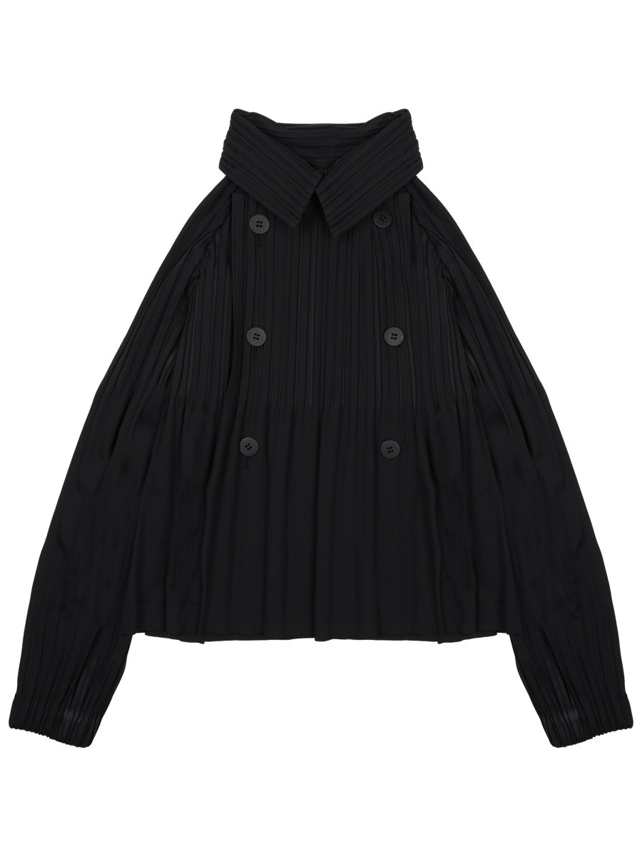 PLEATS PLEASE ISSEY MIYAKE CAPPOTTO DOPPIOPETTO PLISSETTATO