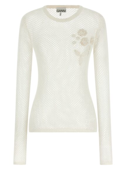 GANNI Pointelle Cotton Sweater