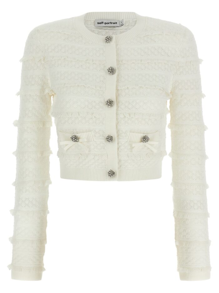 self portrait 'pointelle diamante' cardigan SELF PORTRAIT 'Pointelle Diamante' Cardigan