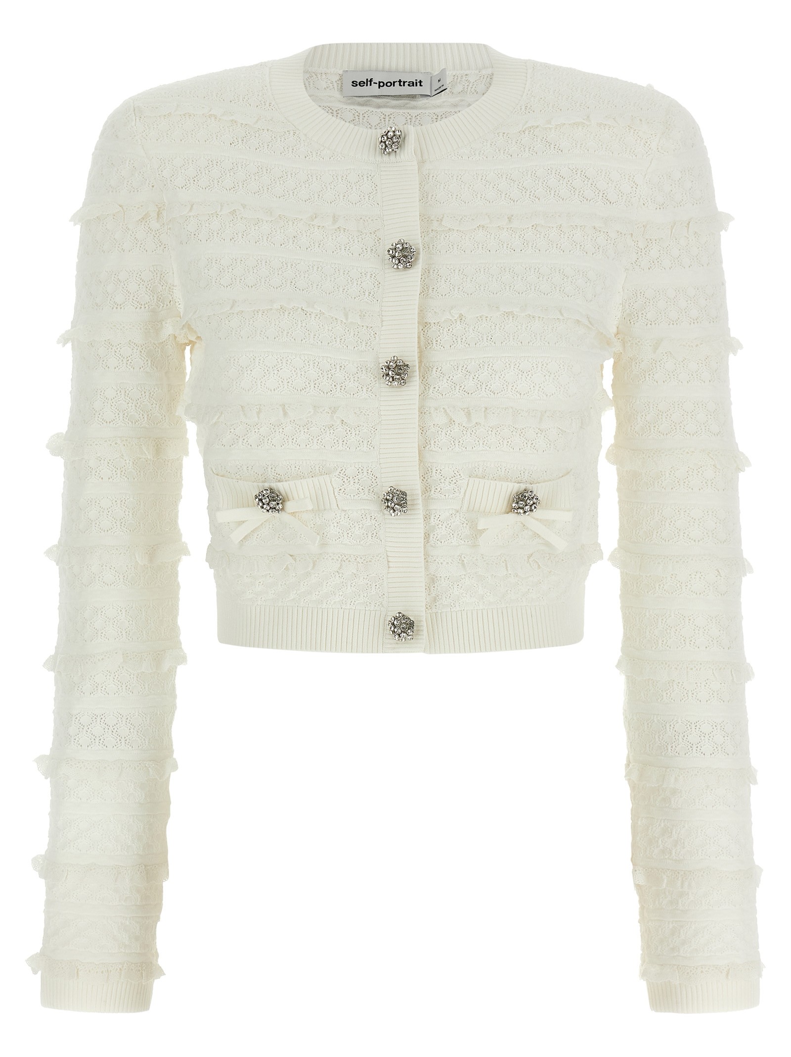SELF PORTRAIT 'Pointelle Diamante' Cardigan