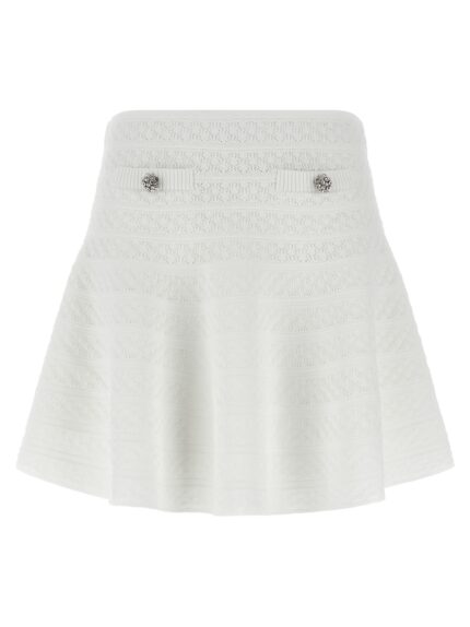 SELF PORTRAIT 'Pointelle Knit' Mini Skirt