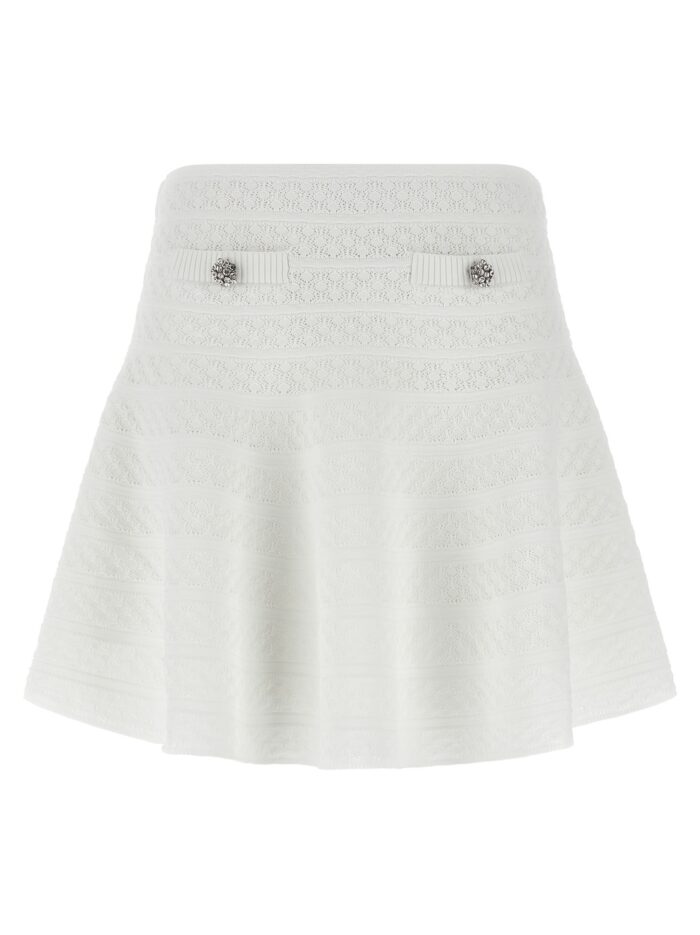 SELF PORTRAIT 'Pointelle Knit' Mini Skirt