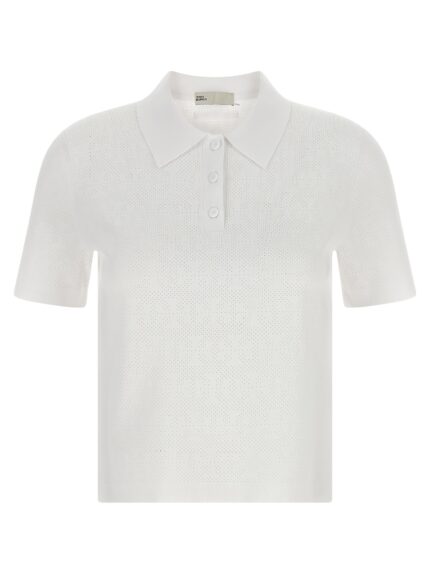 Tory Burch Pointelle Viscose Polo Shirt