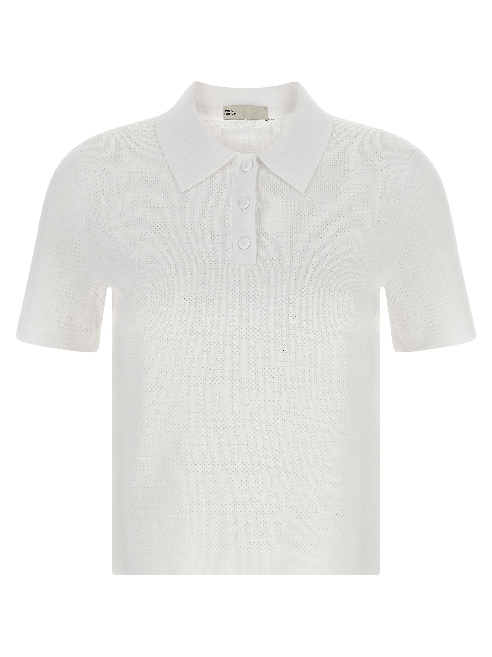 Tory Burch Pointelle Viscose Polo Shirt