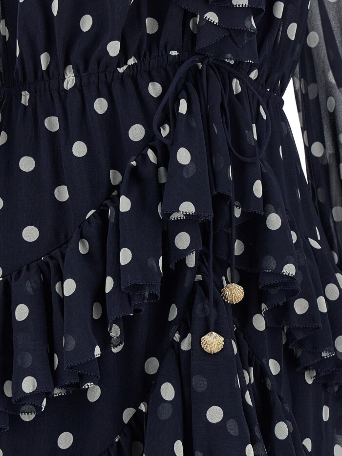 SELF PORTRAIT 'Polka Dot Georgette Ruffle Maxi' Dress