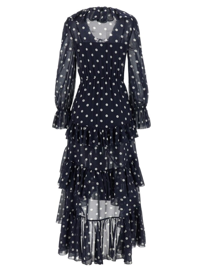 SELF PORTRAIT 'Polka Dot Georgette Ruffle Maxi' Dress