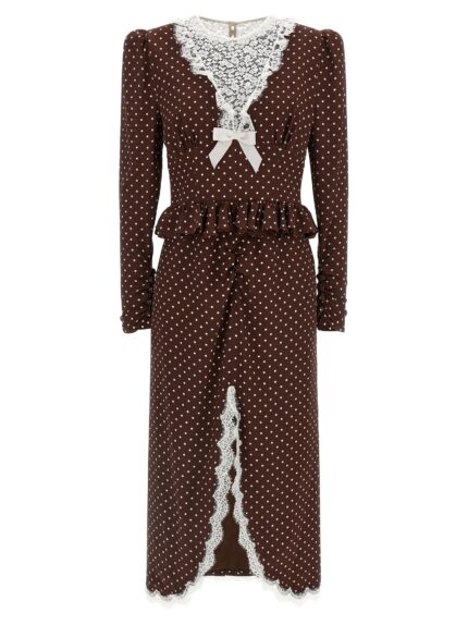 ALESSANDRA RICH 'Polka Dot Midi' Dress