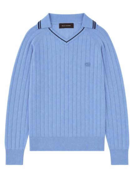 WALES BONNER Polo A Coste Con Scollo A V