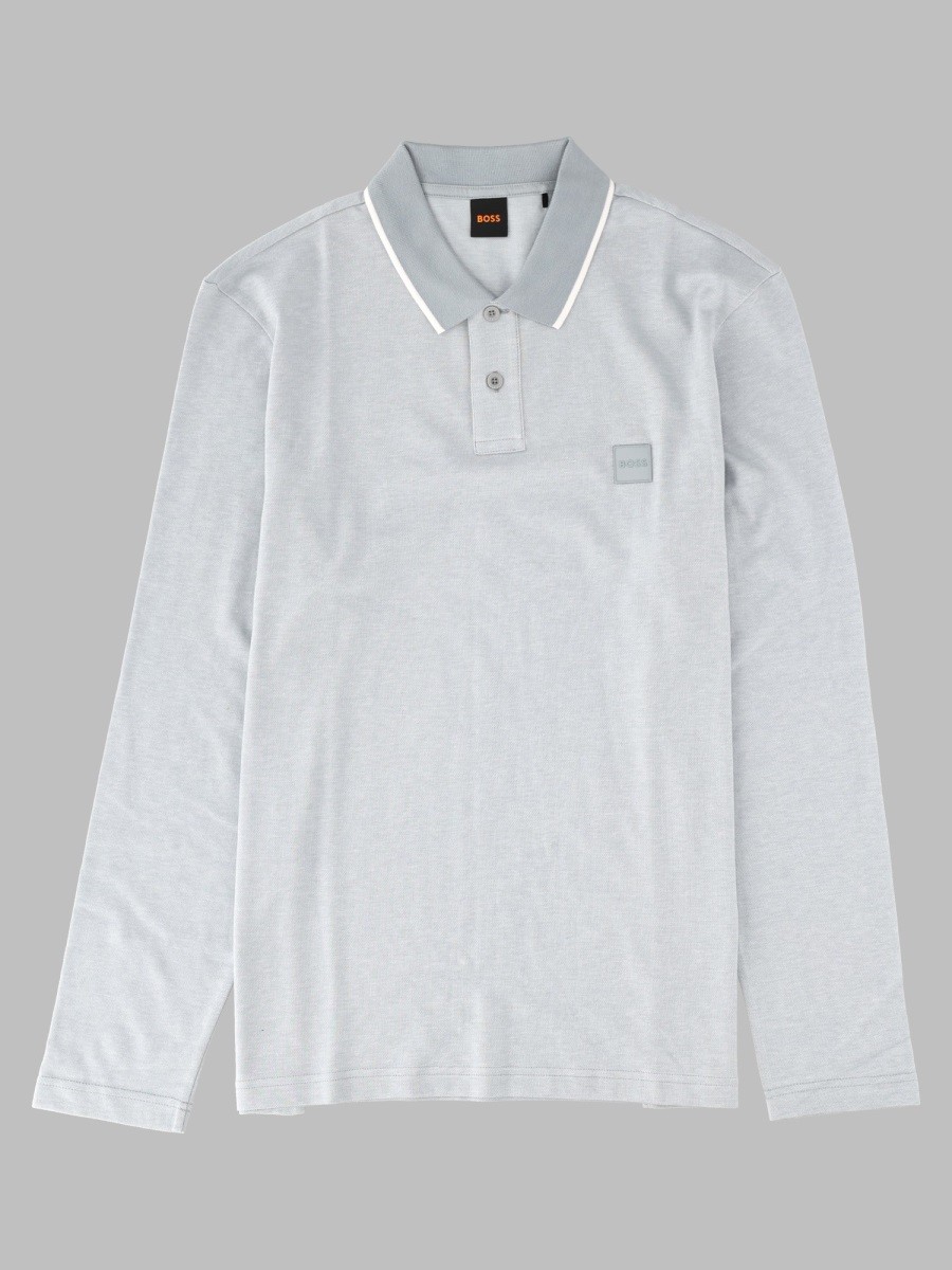 Boss Polo A Manica Lunga Con Logo
