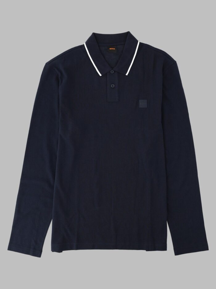 Boss Polo A Manica Lunga Con Logo