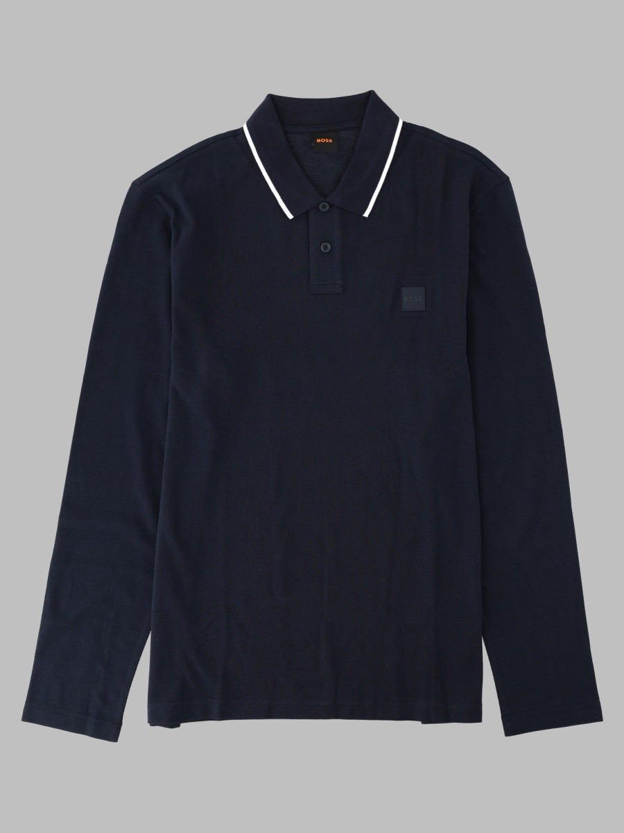 Boss Polo A Manica Lunga Con Logo