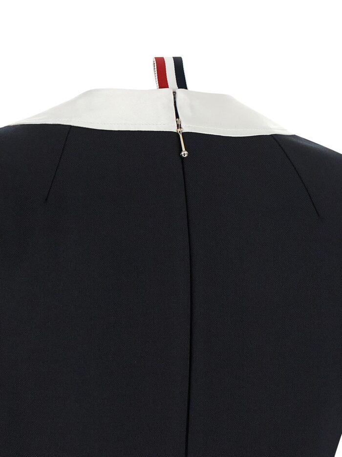 THOM BROWNE Polo Dress With Intarsia And RWB Detail