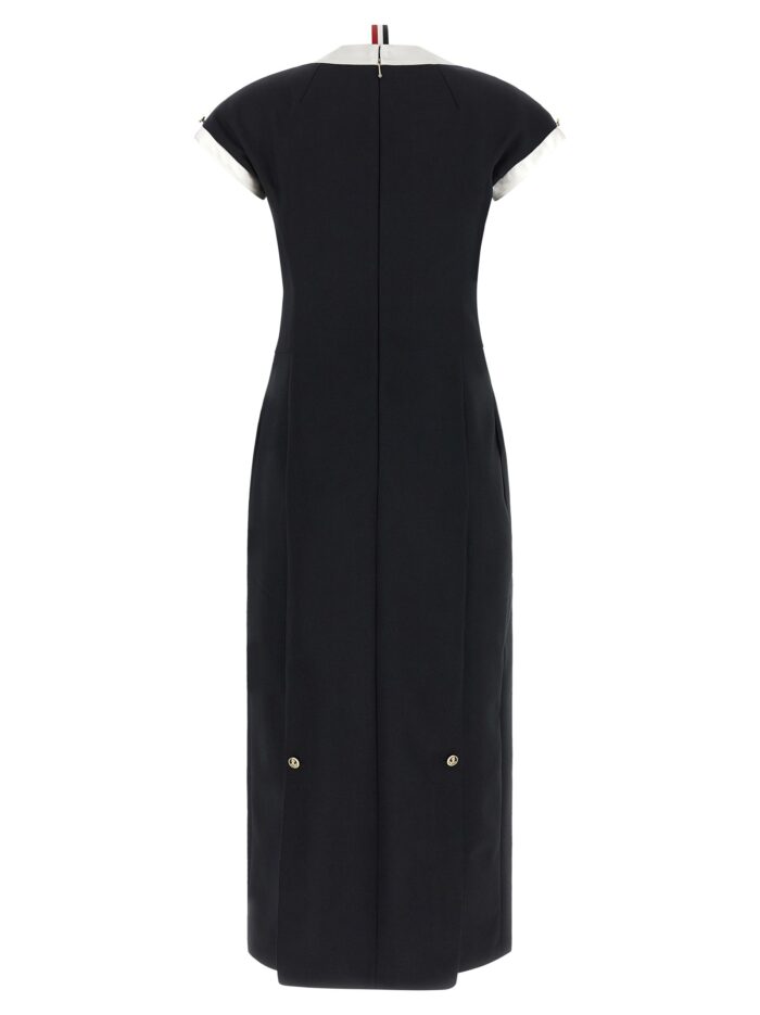 THOM BROWNE Polo Dress With Intarsia And RWB Detail
