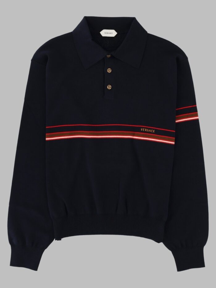 versace polo in cotone con logo Versace Polo In Cotone Con Logo