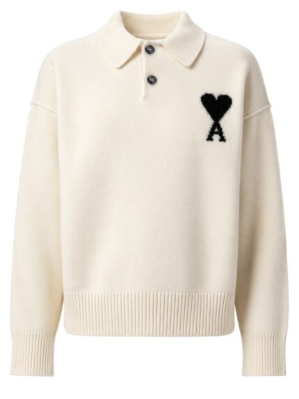 AMI PARIS POLO IN MAGLIA CON LOGO