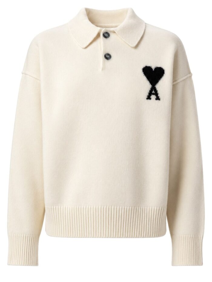 ami paris polo in maglia con logo AMI PARIS POLO IN MAGLIA CON LOGO