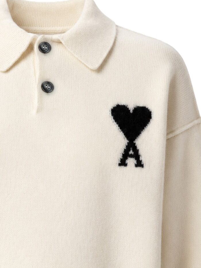 AMI PARIS POLO IN MAGLIA CON LOGO