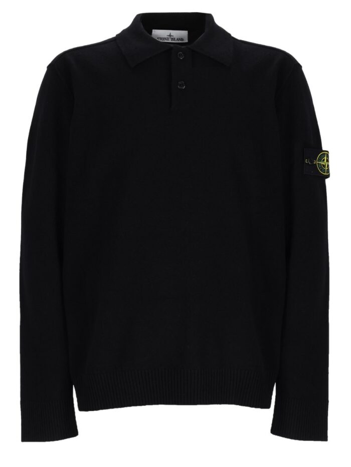 stone island polo in maglia con patch logo Stone Island POLO IN MAGLIA CON PATCH LOGO