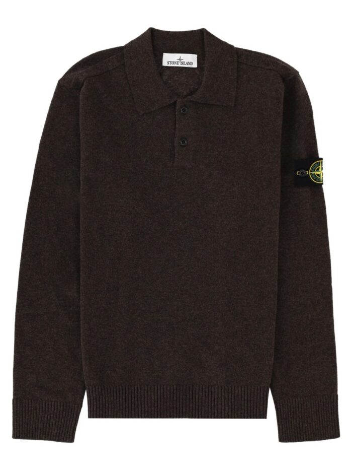 Stone Island Polo In Maglia Con Patch Logo