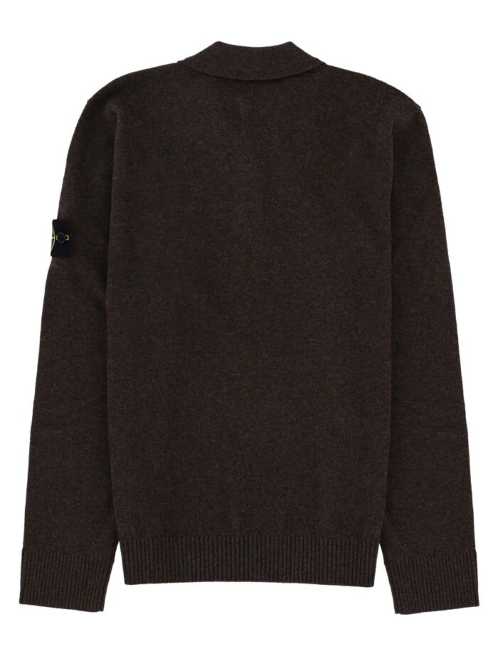 Stone Island Polo In Maglia Con Patch Logo