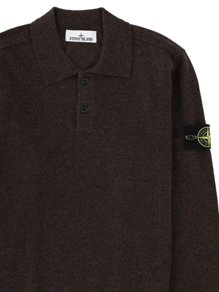 Stone Island Polo In Maglia Con Patch Logo