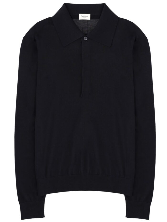 Saint Laurent POLO IN MAGLIA DI COTONE E SETA