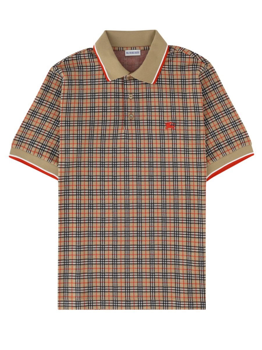 Burberry Polo In Misto Cotone Check