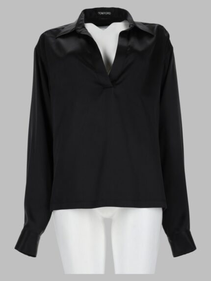 TOM FORD Polo In Raso Di Seta Stretch Con Logo