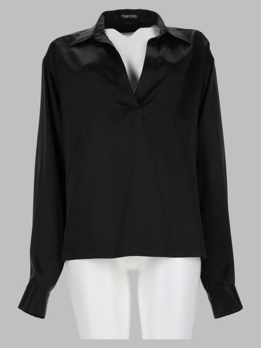 TOM FORD Polo In Raso Di Seta Stretch Con Logo