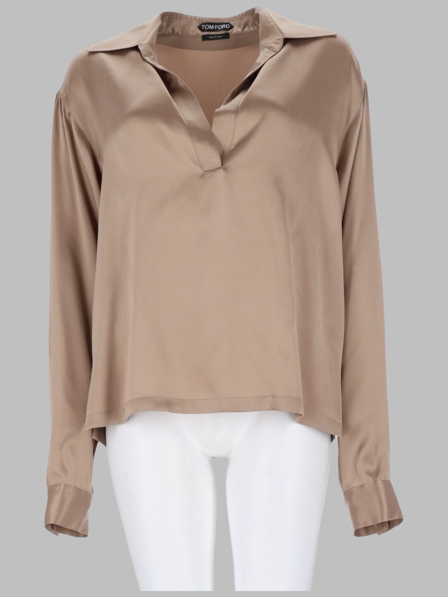 TOM FORD POLO IN SATIN DI SETA