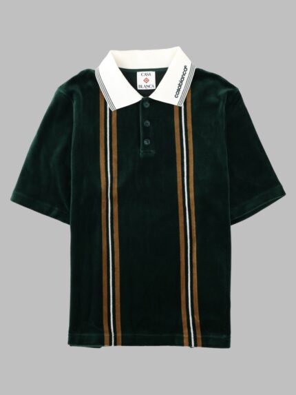 CASABLANCA Polo In Velluto Con Logo