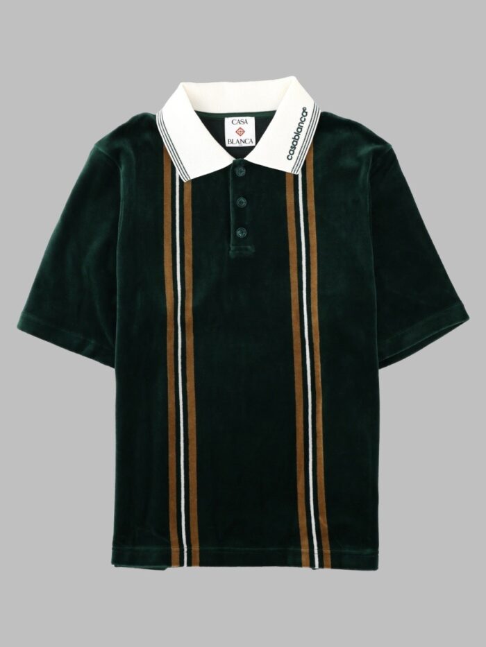 CASABLANCA Polo In Velluto Con Logo