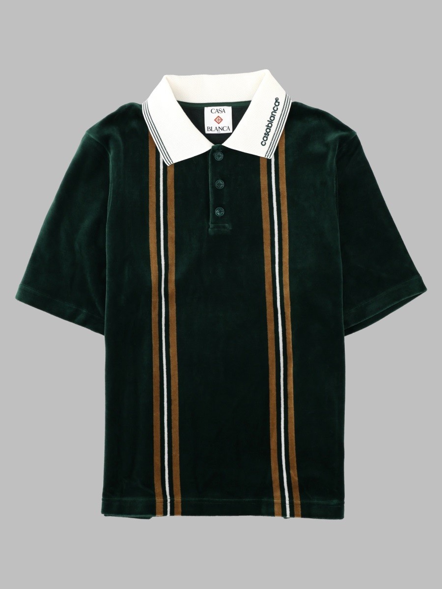 CASABLANCA Polo In Velluto Con Logo