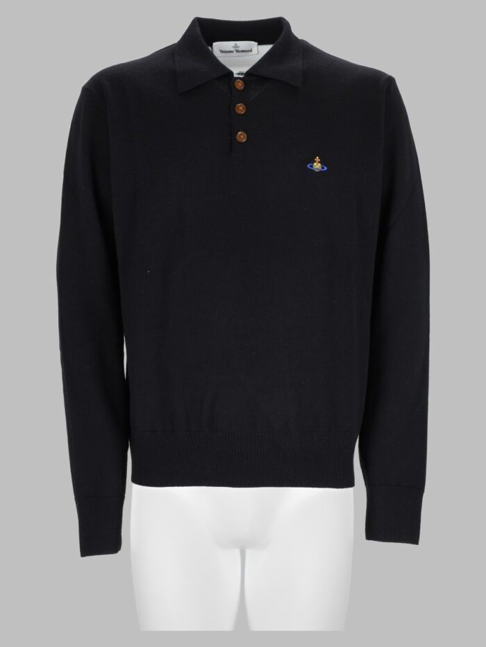 vivienne westwood polo "mark" in maglia di lana Vivienne Westwood Polo "Mark" In Maglia Di Lana