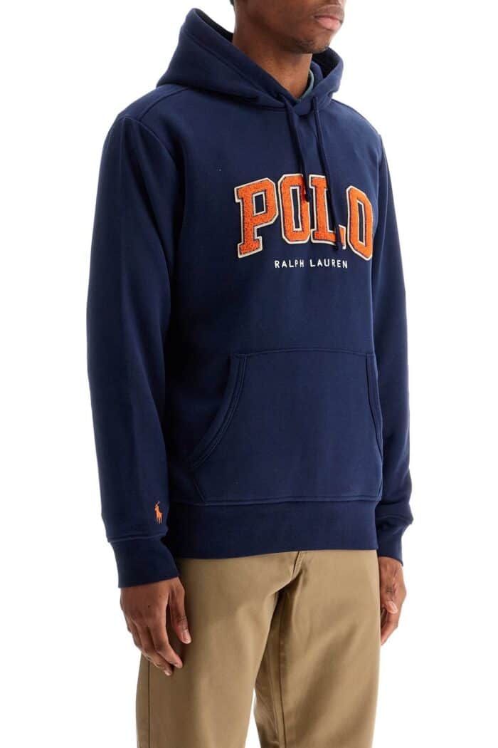 POLO RALPH LAUREN Blue Cotton And Polyester Hoodie With Embroidered Logo