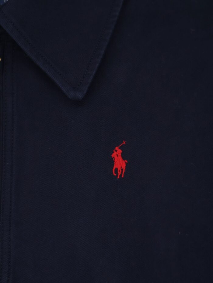 Polo Ralph Lauren Blue Denim Jacket With Embroidered Logo On The Front