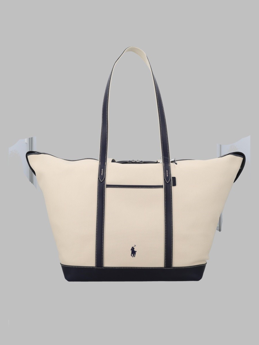 Polo Ralph Lauren BORSA TOTE LARGE IN TELA E PELLE