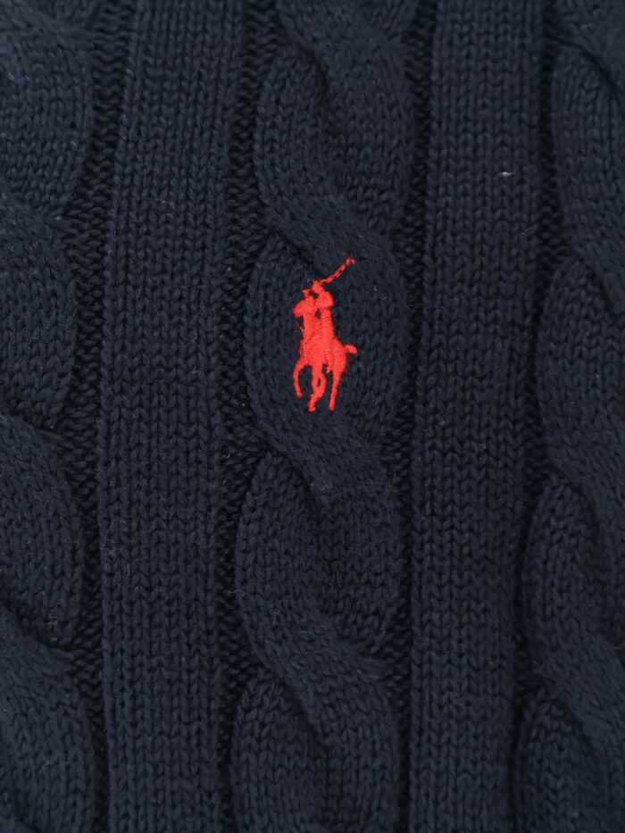 Polo Ralph Lauren Cable Knit Cotton Sweater With Iconic Logo