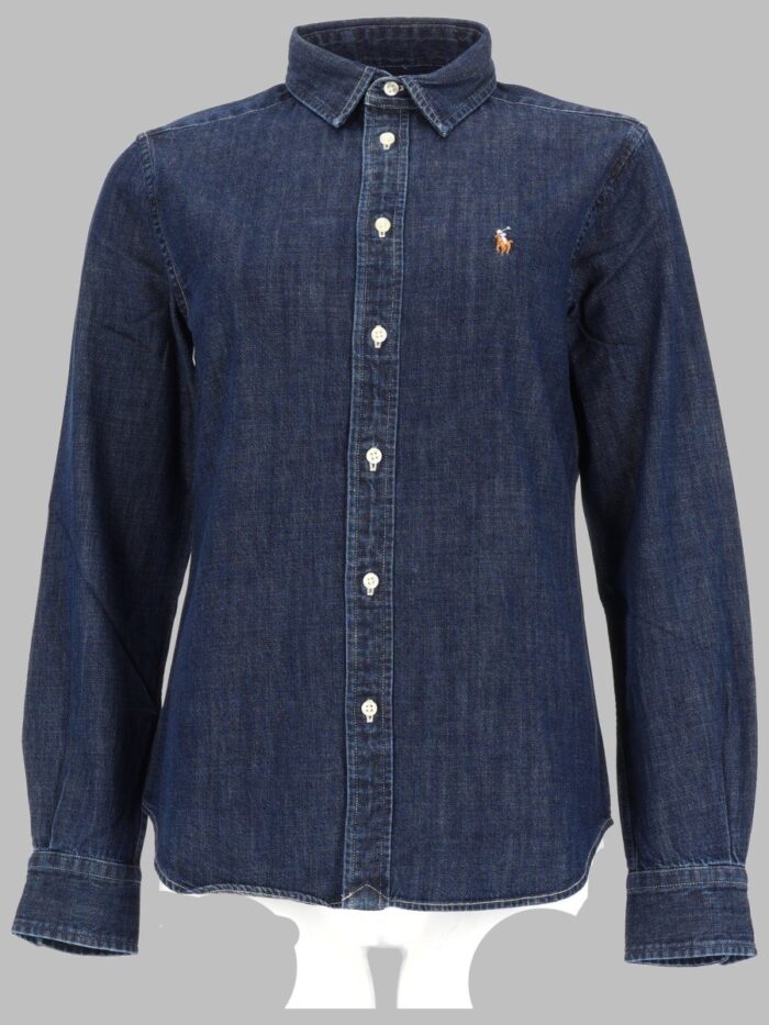 polo ralph lauren camicia in denim con logo Polo Ralph Lauren CAMICIA IN DENIM CON LOGO