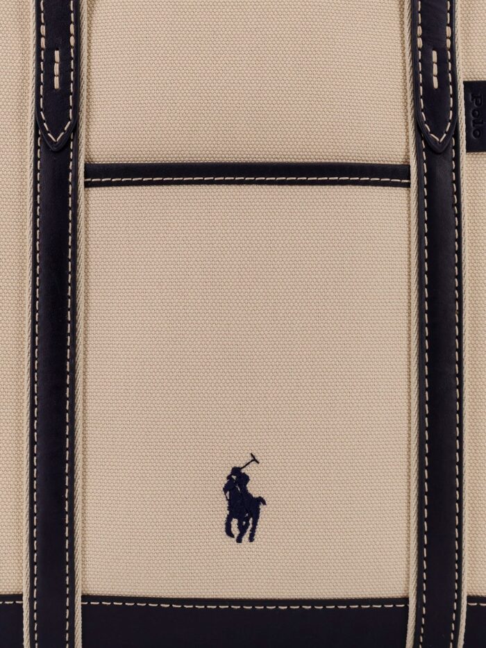 Polo Ralph Lauren Canvas Shoulder Bag With Embroidered Logo On The Front