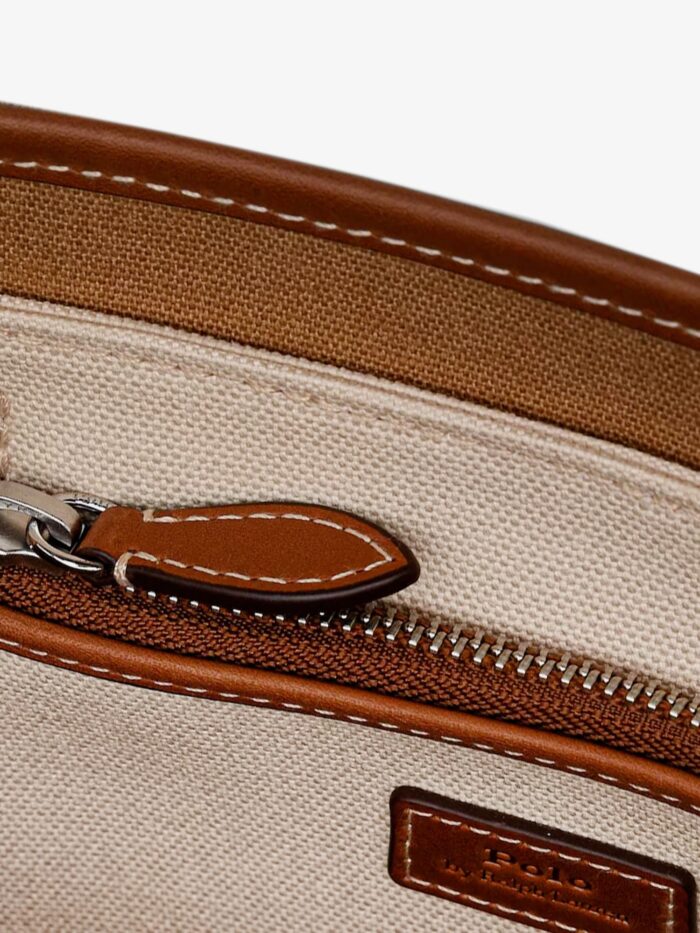 Polo Ralph Lauren Canvas Shoulder Bag With Embroidered Logo On The Front