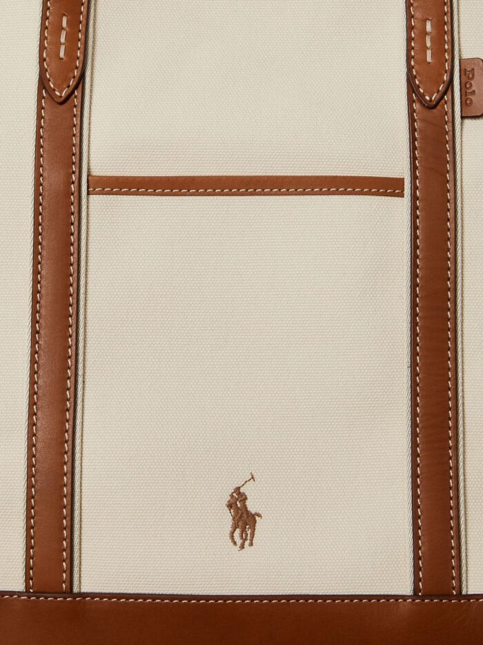Polo Ralph Lauren Canvas Shoulder Bag With Leather Profiles