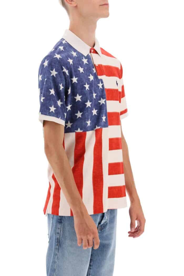 Polo Ralph Lauren Classic Fit Polo Shirt With Printed Flag