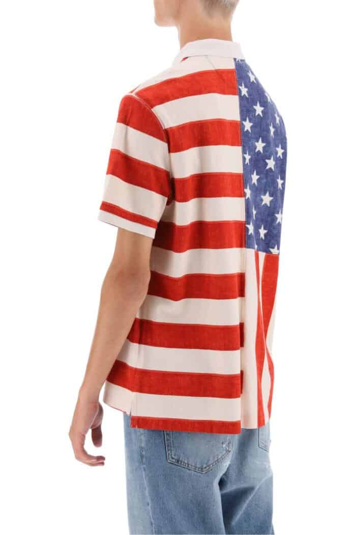 Polo Ralph Lauren Classic Fit Polo Shirt With Printed Flag