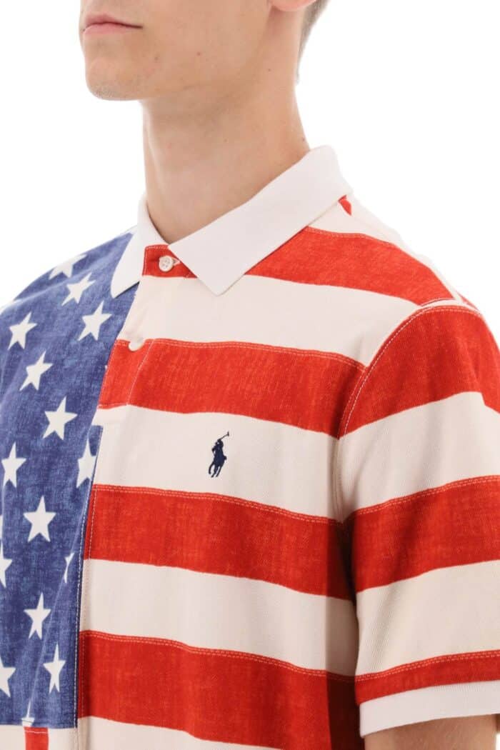 Polo Ralph Lauren Classic Fit Polo Shirt With Printed Flag