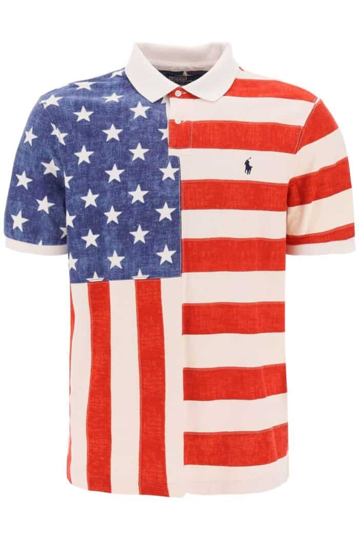 Polo Ralph Lauren Classic Fit Polo Shirt With Printed Flag